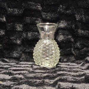 Vintage Pineapple Vase Clear Pressed Glass Vase -